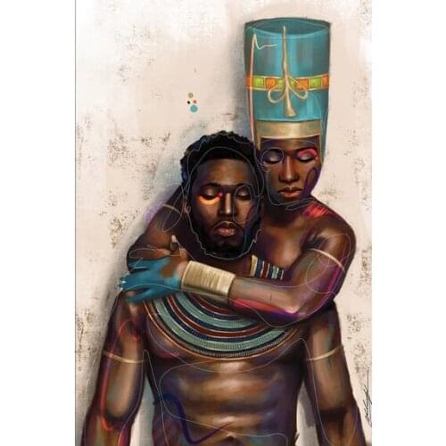 5D DIY diamond painting African man and woman Full Drill Embroidery Cross Stitch Mosaic Craft Kit Home Decor Christmas Gift