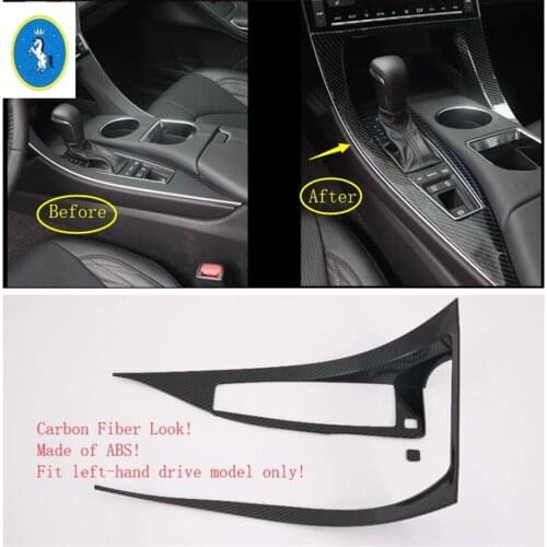 Yimaautotrims Auto Accessory Central Control Stalls Gear Shift Box Cover Trim ABS Fit For Toyota Avalon 2019 2020 / Carbon Fiber