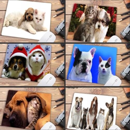 Mairuige Big Promotion Animal Cute Cat and Dog Mouse Pad Gamer PC Computer Mat Durable Office Gaming mat Mousepad Anime 22X18CM