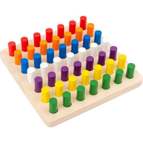 Montessori Wooden Math Toys Educational Games Cylinder Socket Blocks For Children 1-3 Years Old Early Educational Toys