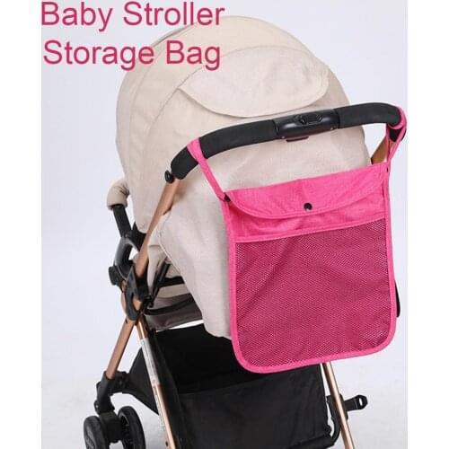 Baby Stroller Mesh Bag Hanging Storage Bag Baby Trolley Organizer Seat Bag Pocket Bag Carriage Accessories Stroller Strolle X9M8