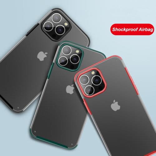 For iPhone 12 Mini 12 Pro 11 Pro Max XS XR X 8 7 6S 6 Plus SE2 Armor Airbag Anti-Drop Matte PC Translucent Back Case Cover Shell
