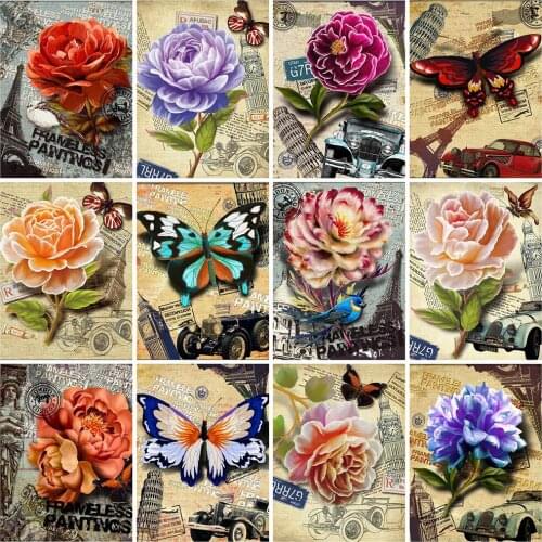 Evershine Full Square Diamond Painting Rose Cross Stitch Kit Flower Diamond Embroidery Sale Rhinestone Pictures Home Decoration