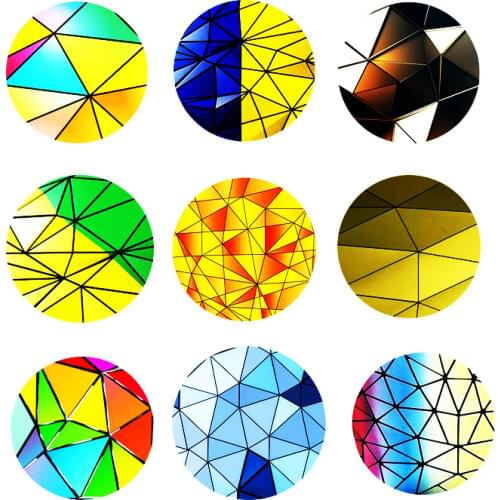 FLTMRH 8MM 10MM 12mm 20mm 25mm 30mm Geometric Mix Round Glass Cabochon Jewelry Finding Charm Bracelet