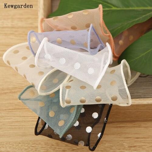 Kewgarden Gold Sliver Dot Wave Edge Organza Ribbon 1-1/2" 40mm DIY Hairbow Accessories Handmade Tape Packing Riband 10 Yards