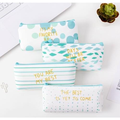 Cute canvas pencil case high-capacity pencil case cute zipper pencil case pencil case girl gift school supplies Korea stationery