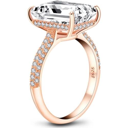Trendy 100% 925 Sterling Silver Created Emarald Gemstone Engagement Rings For Women High-end Personlity Party Fine Jewelry Gift