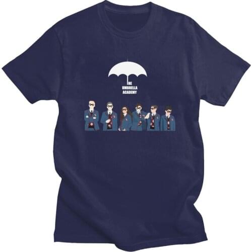 Mens The Umbrella Academy Group T Shirt Short Sleeved Cotton Tshirts Stylish T-shirt Designer Tv Show Tees Plus Size Clothes