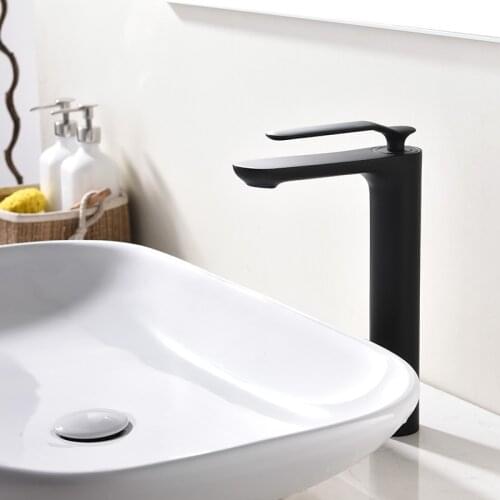 Wall Mounted Basin Faucet Matt Black Brass Bathroom Waterfall Mixer Water Tap Bathroom Cold And Hot Water Taps