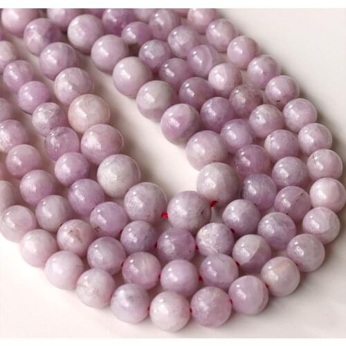Natural kunzite stone Round Loose Beads Gemstone perle For Jewelry Making DIY Bracelet women Necklace needlework purple crystal