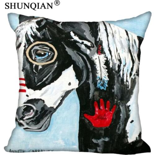 New Custom Horse painting Pillowcase zipper Two sides 35x35cm 40x40cm 45x45cm 50x50cm 60x60cm Custom your image