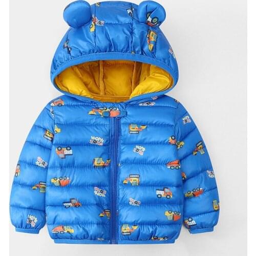 2021 new childrens cotton padded jacket mens and womens solid color warm coat baby cute cartoon down jacket Childrens wear