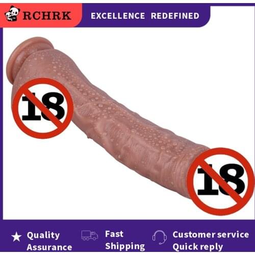 2021New Huge Double Layer Iiquid Silicone Dildo Soft Realistic Penis Vagina G-spot Stimulator Powerful Suction Cup Adult sex toy