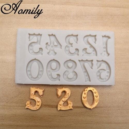 Aomily Number 0-9 Silicone Molds Cake Chocolate Mold Wedding Cake Decorating Tools Fondant Sugarcraft Soap Mould Baking Tools