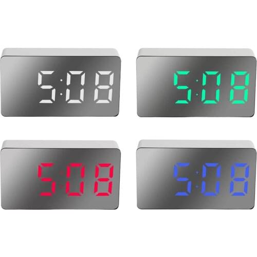 LED Digital Alarm Clock Large Temperature 12/24 hours Brightness Dimmer USB Charging Bedroom Home Office 3'' Table Clocks