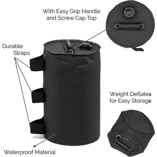 Canopy Water Weight Bag Leg Weights 4pcs Black Oxford Cloth Multifunction Umbrella Base Water Bag for Pop Up Canopy Tent, Gazebo