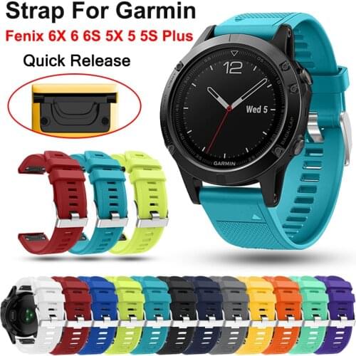 22 20 26mm Quick Release Wacth Band For Garmin Fenix 6X 6 6S Pro 5 5X 5S Plus 3 HR Silicone Strap For Forerunner 935 Watchband