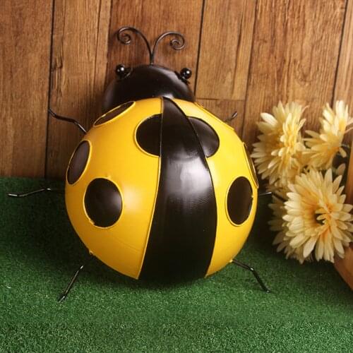 3pcs Lovely Ladybird Wall Art Ladybug Tree Fence Outdoor Garden Decor Craft