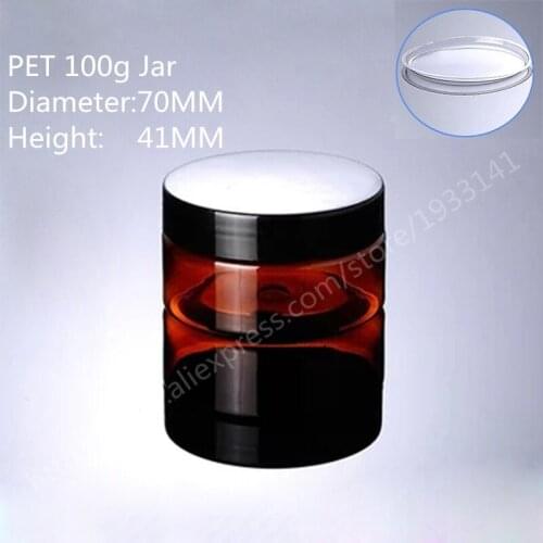300pcs 100G Amber Plastic Jar With Lid Cosmetic jars Empty Cosmetic Containers Sample Containers Cream Jars Cosmetic Packaging