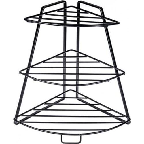 50% Hot Sale Storage Rack Three-layer Large Capacity Wrought Iron Openwork Design Fan-Shaped Storage Shelf for Kitchen