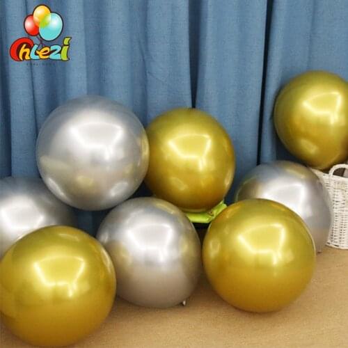 50pcs 18 Inch Metallic Chrome Latex Balloons Gold Silver Helium Ballon Wedding Birthday Party Decorations Baby Shower Globos