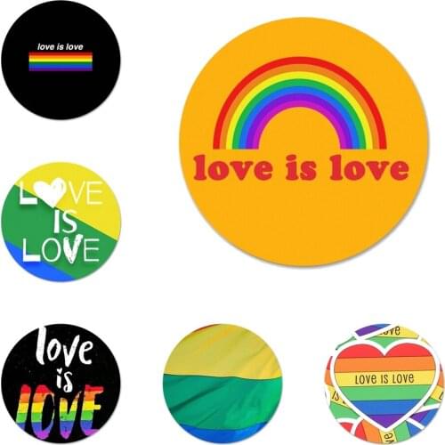 58mm LGBTQ heart LGBT love is Love Badge Brooch Pin Accessories For Clothes Backpack Decoration gift