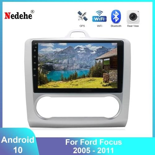Quad Core Car Radio Stereo 2 Din Android 10 Audio Multimedia Player GPS Navigation for Ford Focus 2005 2006-2011 Bluetooth Wifi