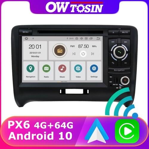 Car DVD Multimedia Player PX6 4G+64G Android 10.0 For AUDI TT MK2 GPS Radio Bluetooth 5.0 TDA7850 HDMI DSP Wireless Carplay WiFi