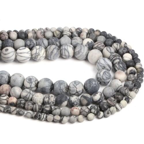 Natural Stone Beading Black zebra Stripes Round Loose BeadsIsolation beads For jewelry making DIY bracelet necklace accessories