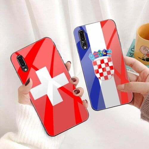 Hungary switzerland croatia flag Phone Case Tempered Glass For Huawei P30 P20 P10 lite honor 7A 8X 9 10 mate 20 Pro