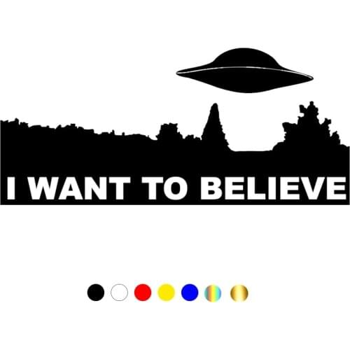 CS-481#10*22.1cm The X-Files. I want to believe funny car sticker and decal silver/black vinyl auto car stickers