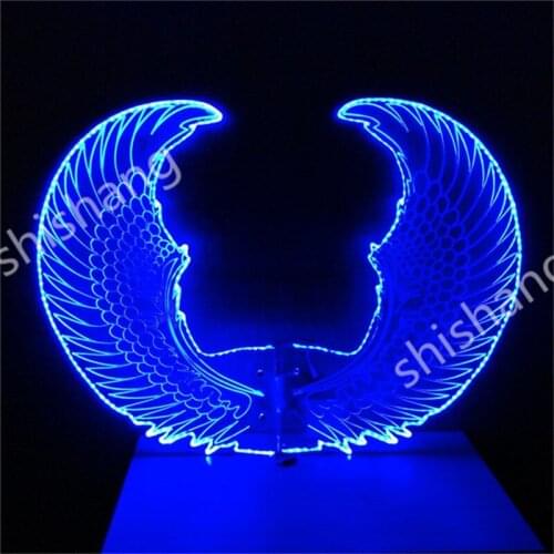 CY04 RGB colorful light led wings catwalk performance stage show wears dancer costumes luminous butterfly party glowing prop dj