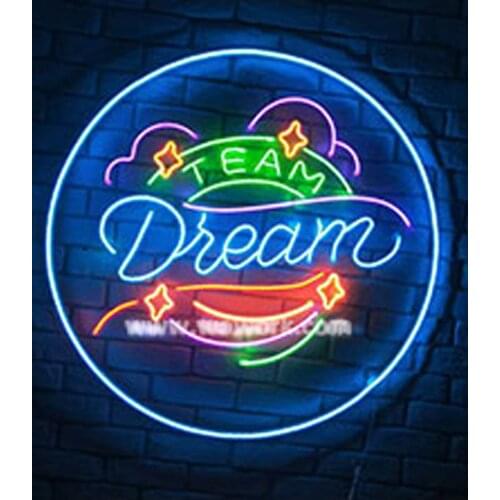 Decorative Light Team Dream New Neon Light Restaurant Accessories Bedroom Hotel light Enseigne Lumineuse Handmade Glass Tubes