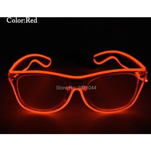 Cheap!Wholesale 10 Single Color Select 50pcs illuminated EL Wire Light-up Sunglasses Glow Party Supplies
