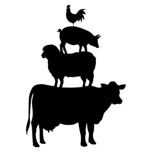 For Car window decal truck outdoor sticker farm farming animals cow sheep chick pig
