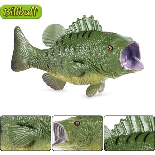 New 11cm Simulation Ocean Animal Solid ABS Action Model Sea Bass Figures Collection Educational toy for Children Ornaments Gift