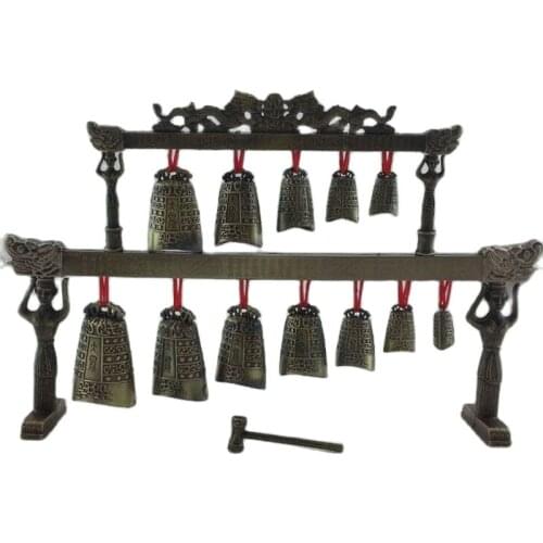 Antique handicrafts decorative bronze bells Ceng Houyi double music instrument