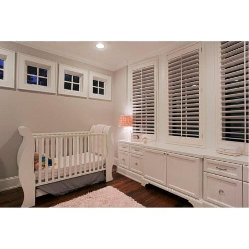 Custom Basswood Plantation Shutters Wooden Blinds Solid Wood Shutter Louvers PS260