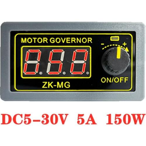 DC 5-30V 12v 24v 5A DC Motor Controller PWM Adjustable Speed Digital display encoder duty ratio frequency MAX 15A ZK-MG