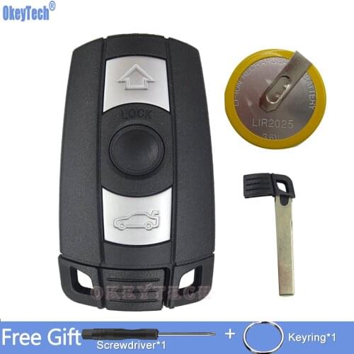 OkeyTech 3 Buttons Remote Car Key Shell For BMW E60 E90 E92 E70 E71 E72 E82 E87 E88 E89 X5 X6 For 1 3 5 6 Series Key Cover Case