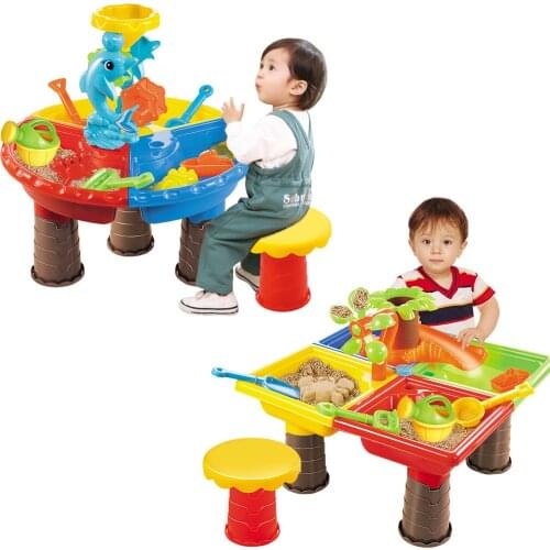 Creative Baby Beach Toy Summer Sand Water Table Box Baby Kids Children Outdoor Beach Waterwheel Toys Family Play Toys Set