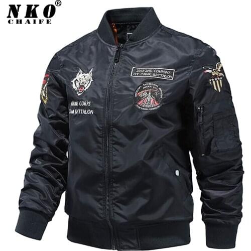2021 New MA1 Bomber Jacket Men Spring Autumn Fashion Embroidery Casual Baseball Jacket Coat Men Army Tactics Military Jacket Men