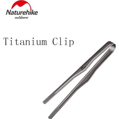 Naturehike Outdoor Camping Picnic BBQ Titanium Clip Kitchen Tweezer Barbecue Cooking Tongs Food Clips Tableware Utensils