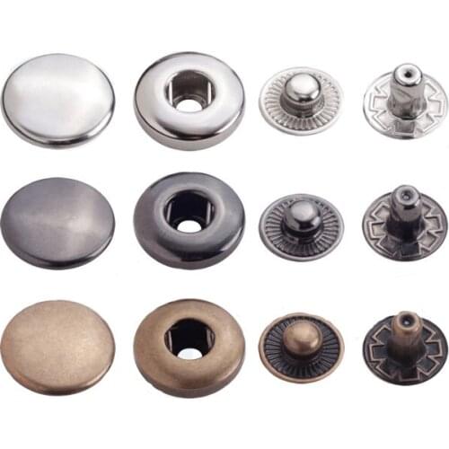 20pcs 15mm Metal Snaps/ Diy No Sewing Press Studs Buttons Fastener Solid brass Coat Button 9 Kinds Of Style