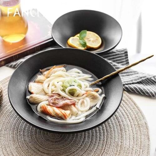 FANCITY Noodle Soup Bowl Large-sized Hairy Bloody Bowl Household Spicy Boiled Fish Restaurant Commercial Creative Ceramic Bowl