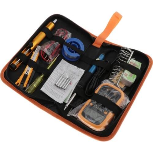 Soldering Kit with Digital Multimeter,60W Soldering Gun Kit，Soldering Iron Kit 200 to 450℃ Adjustable Temperature (US Plug)