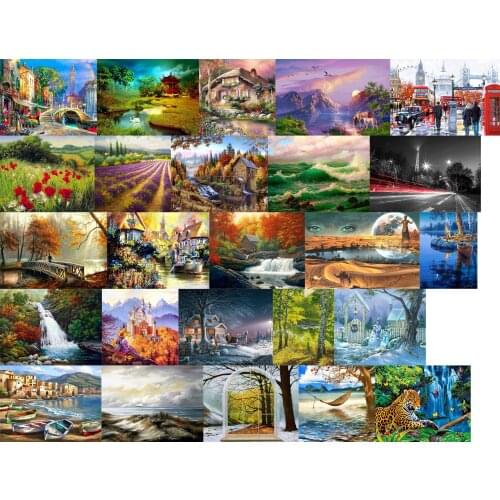 R11812 hammock landscape DIY Cross Stitch Embroidery Kits Craft Needlework Set Cotton Thread Printed Canvas Home Design