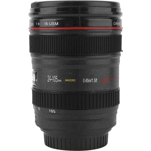 New Durable DIY ABS Realistic Camera Lens Look Travel Coffee Mug Cup Water Coffee Tea Camera Lens Cup Bottle With Lid Gift