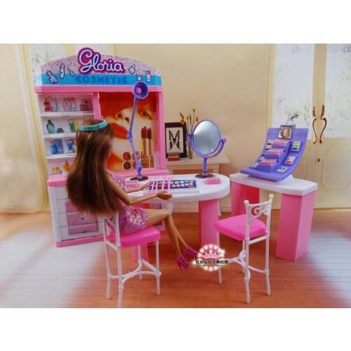 Original for beauty salon barbie makeup 1/6 bjd doll toiletry dress up set home dream house furniture doll accessories toy gift