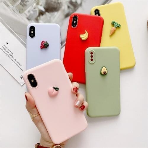 Original Soft 3D Fruit Silicone Phone Case for Redmi Note 10 Pro 10S POCO X3 NFC M3 F2 Pro Protection Back Cover
